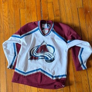 Avalanche youth Maroon and White Hockey Jersey large/xlarge